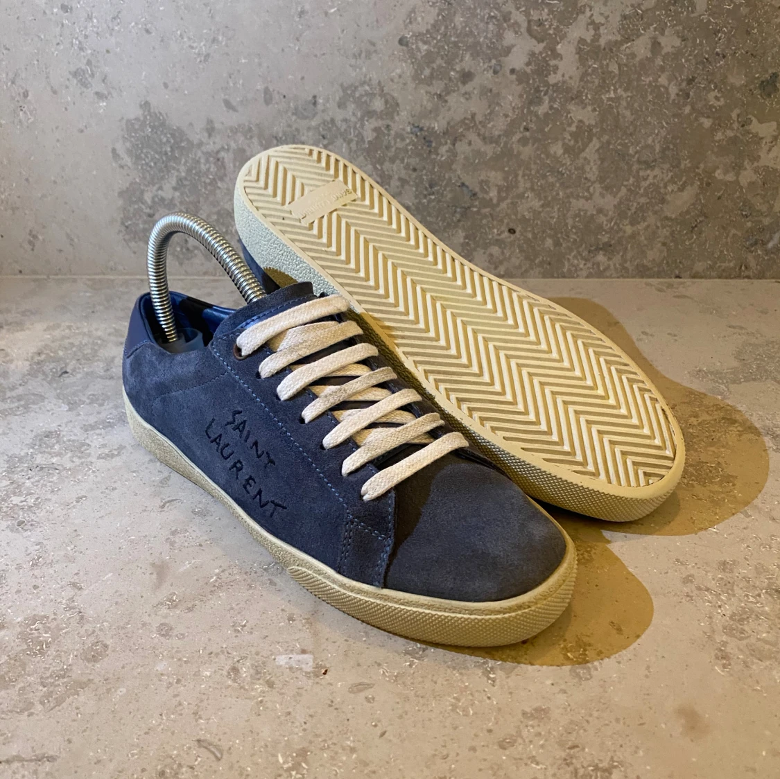 Blå Saint Laurent sneakers mocka - 1