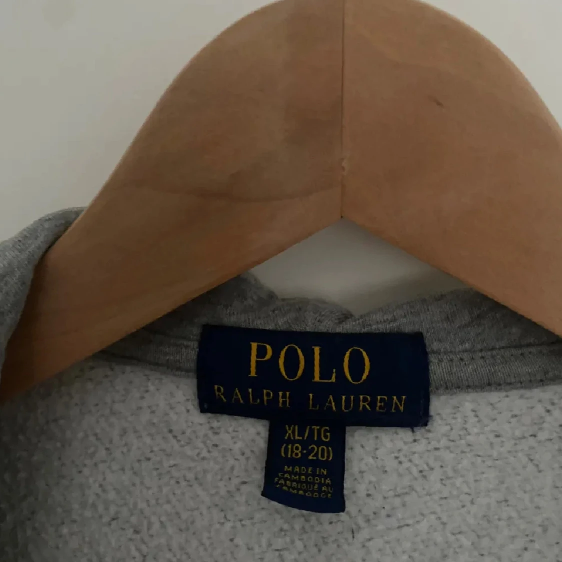 Grå hoodie från Polo Ralph Lauren XL