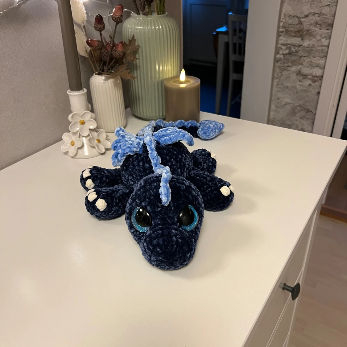 Blå virkad drake🩵💙🐉