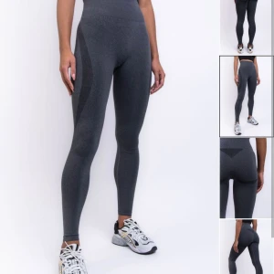 Mörkgrå seamless leggings - Snygga mörkgrå seamless leggings med hög midja och tight passform. Stretchigt och mjukt material. Slutsålda från Madlady. Nyskick