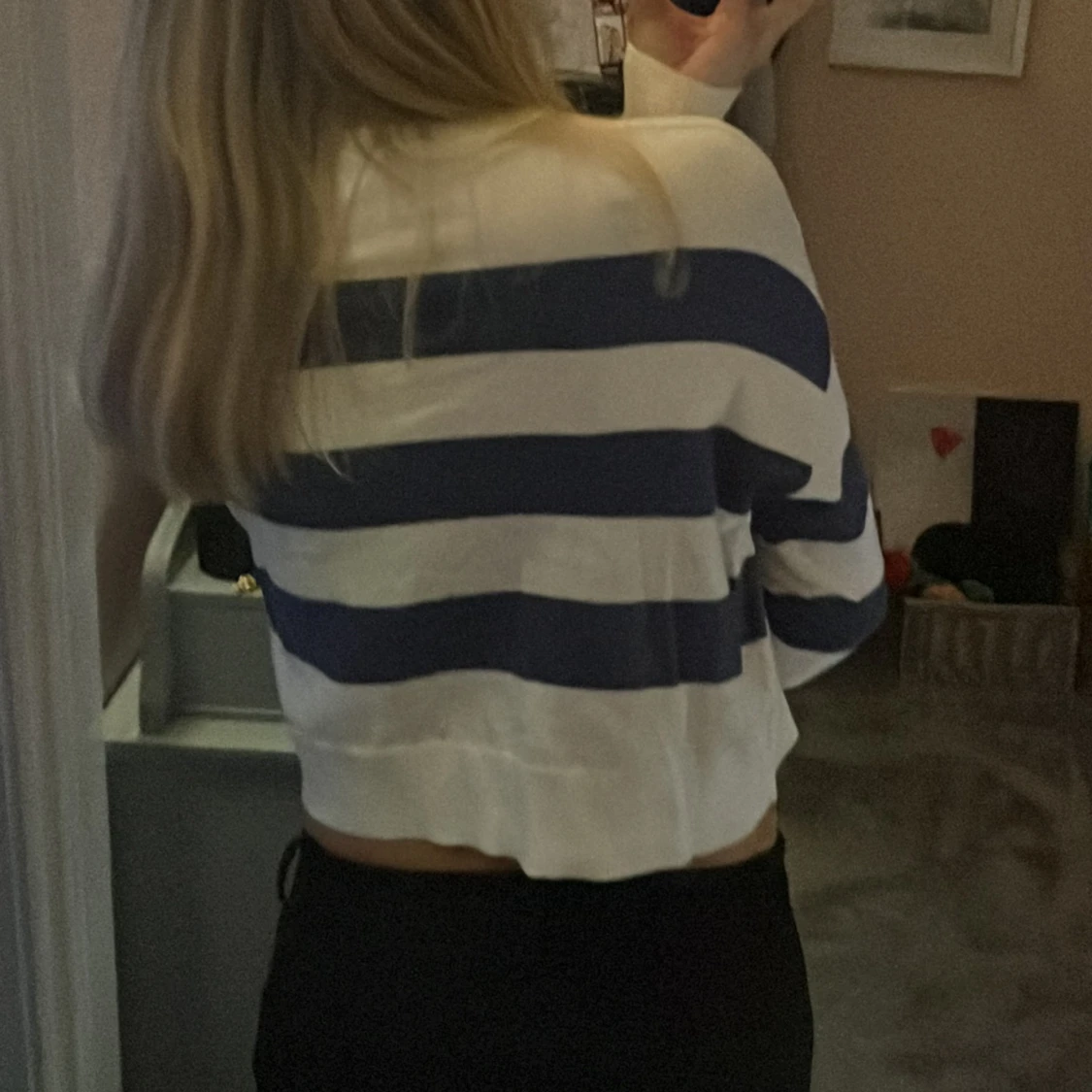 Randig croppad tröja  - 1