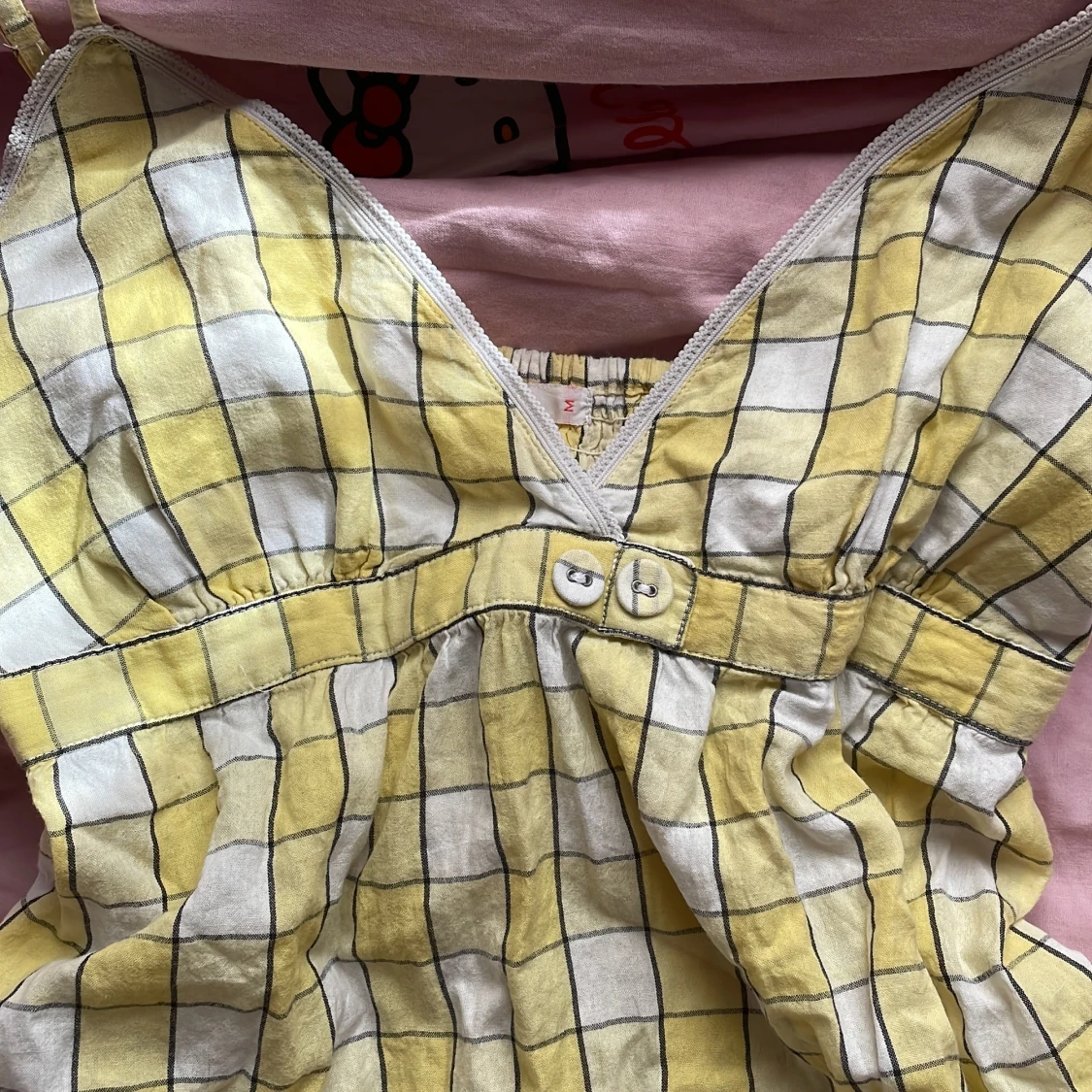 Gul och vit rutig linnetopp från Eve🪻 - 1