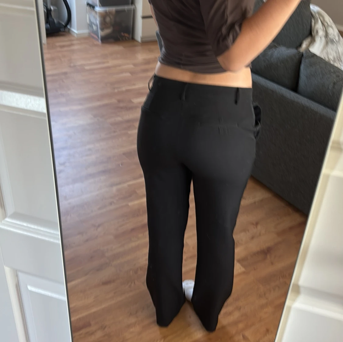 Svarta kostymbyxor med raka ben - 1