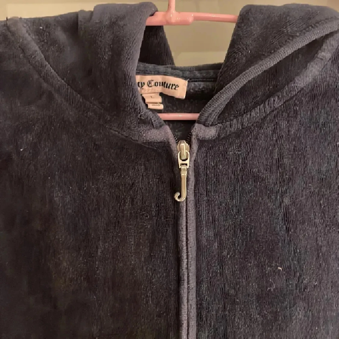 Juicy Couture mörkblå velour hoodie - 4