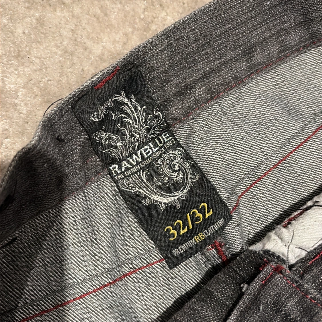 Rawblue jeans med gul print, 32/32 !!BUD!! - 1
