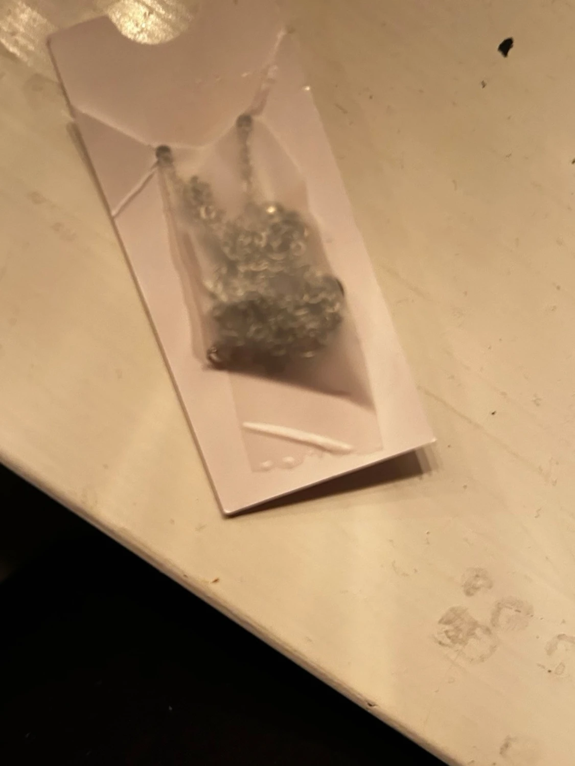 Silverfärgad halsband med liten diamant  - 2