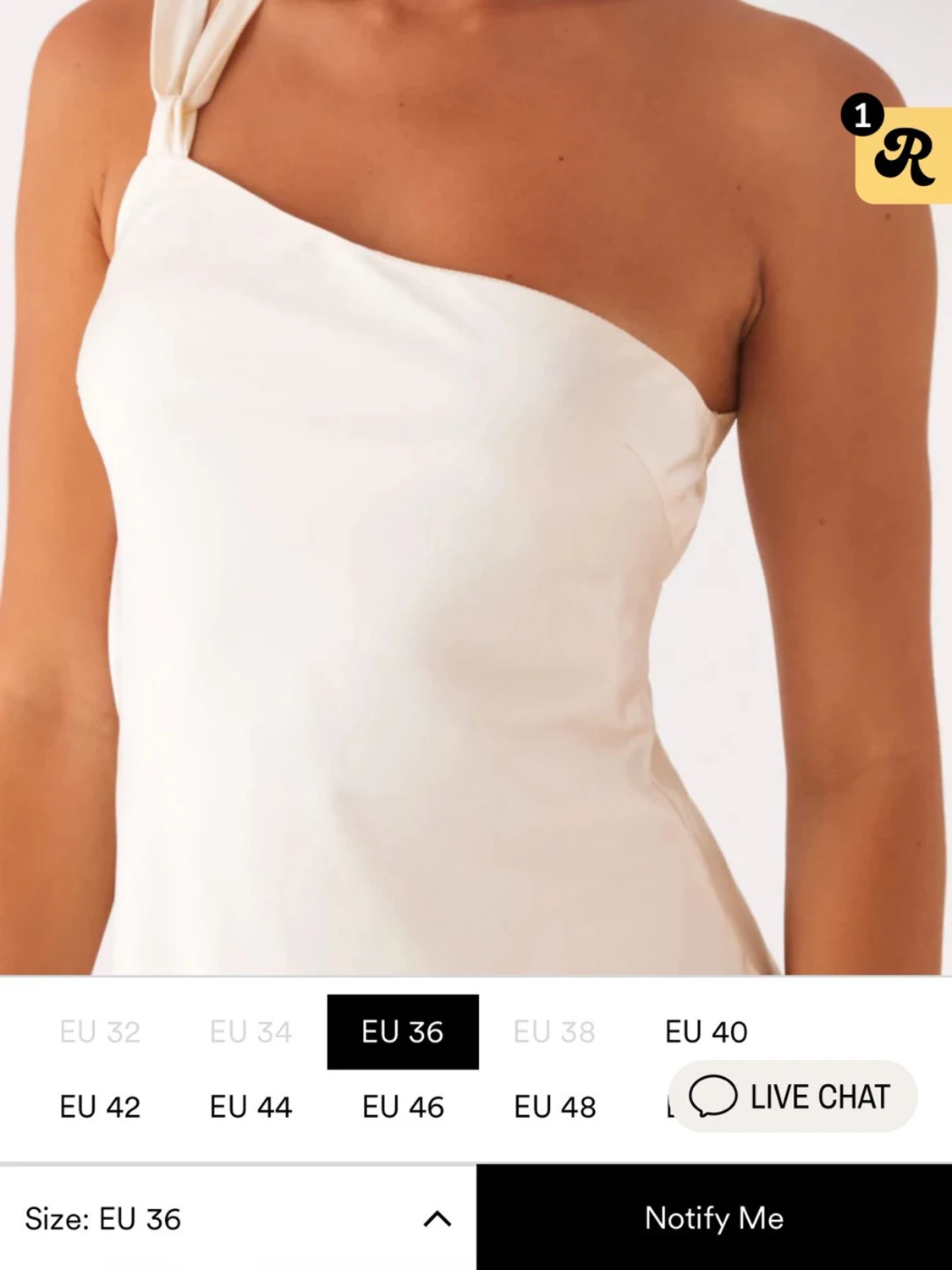 Vit omlott one shoulder klänning - 3