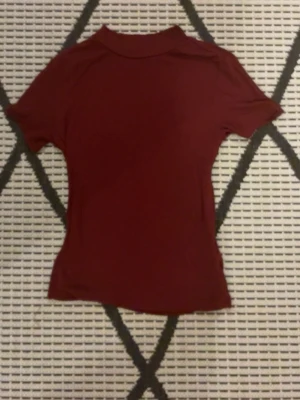 Vinröd t-shirt från BikBok - Säljer en vinröd t-shirt från BikBok i storlek XS. T-shirten har en liten polo och Är SKIT SKÖN att ha på sig ! Säljer på grund av att jag inte använder den.