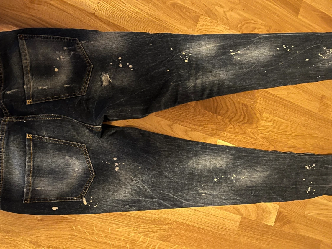 Dsquared2 blå jeans med slitningar - 1