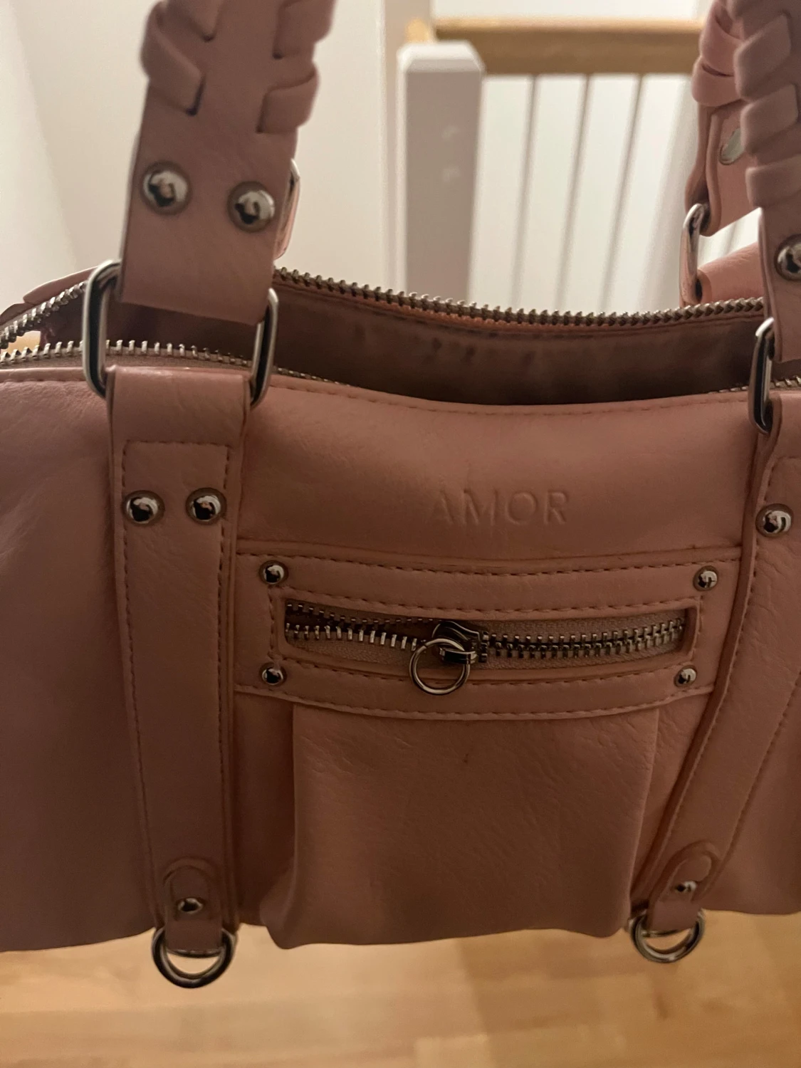 Rosa handväska från Amor med dragkedja - 2