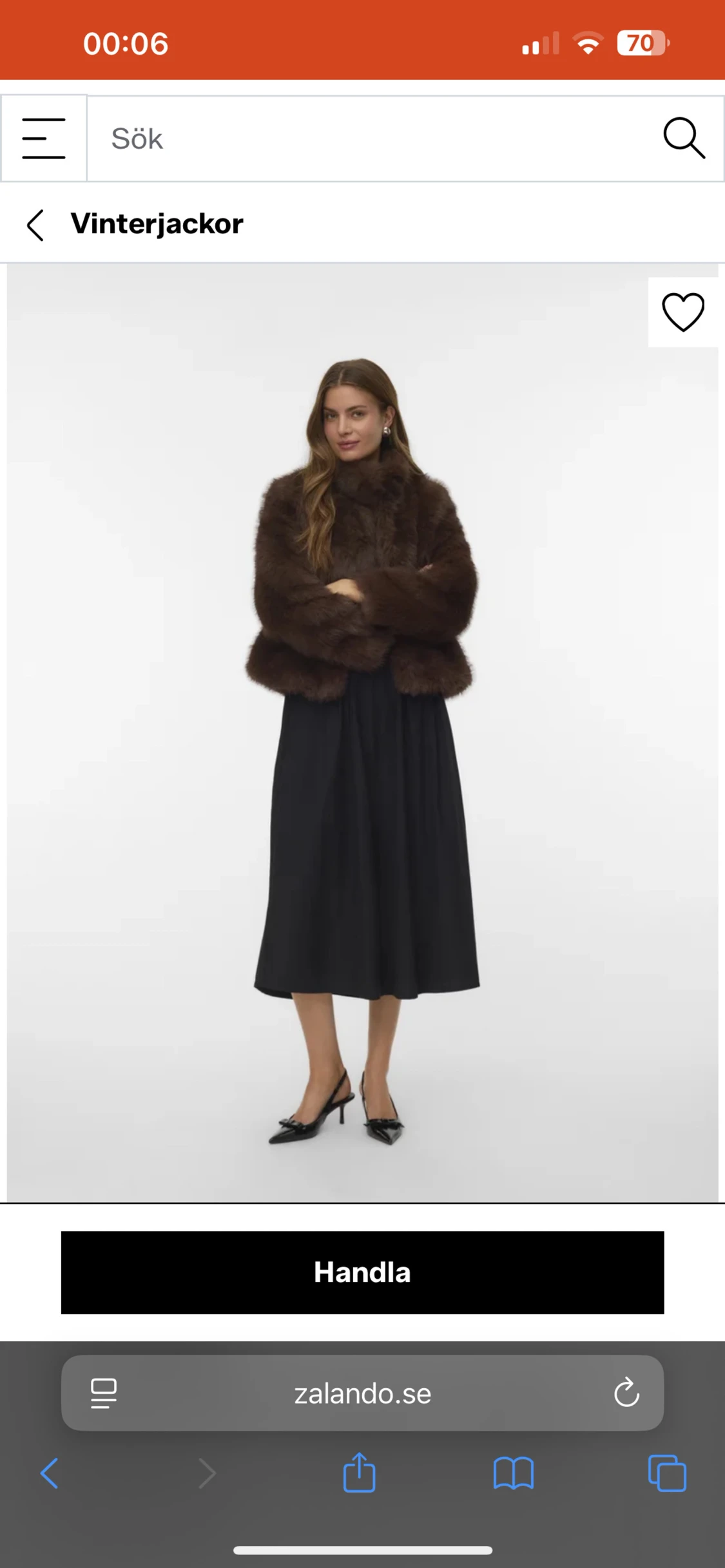 Brun pälsjacka med fluffig look - 3