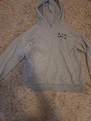 Grå hoodie - Jätte fin grå hoodie. Finns nån liten fläck mem syns knapt och går säkert att tvätta bort. 