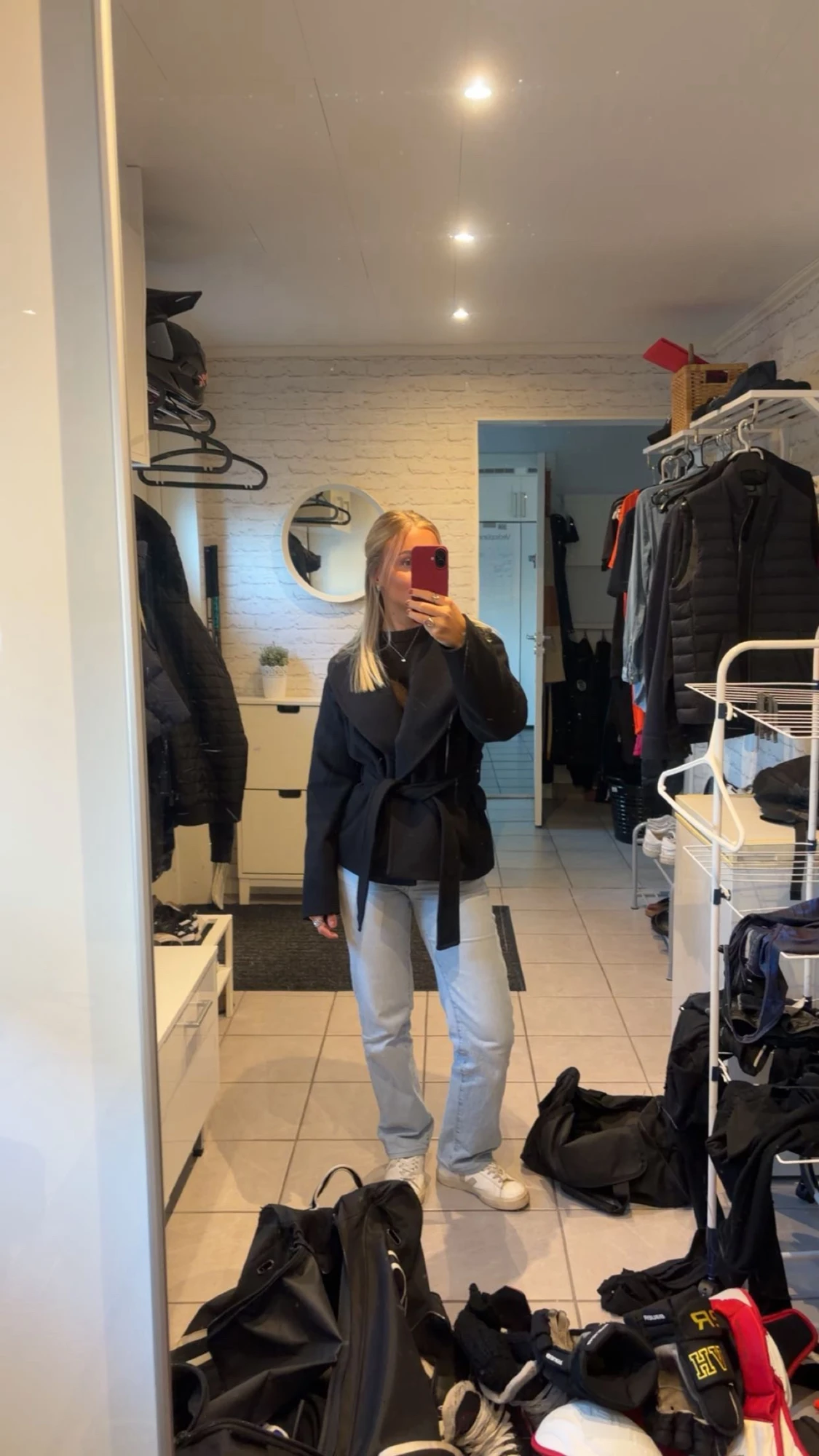 Svart kappa med skärp - 1