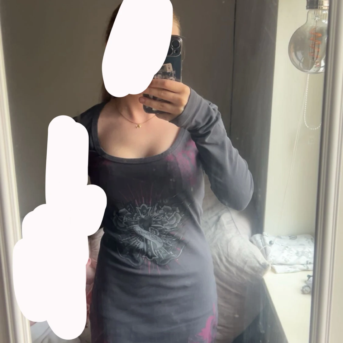 Svart långärmad klänning Don Ed Hardy - 1