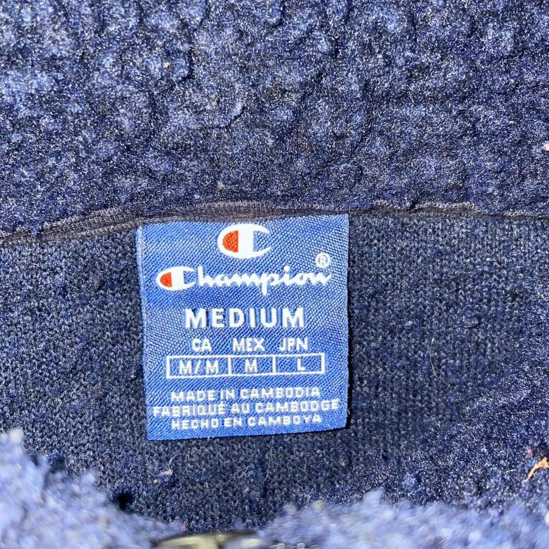 Mörkblå fleece hoodie från Champion - 1