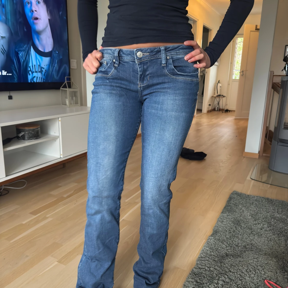Blå ltb bootcut jeans med låg midja - 1