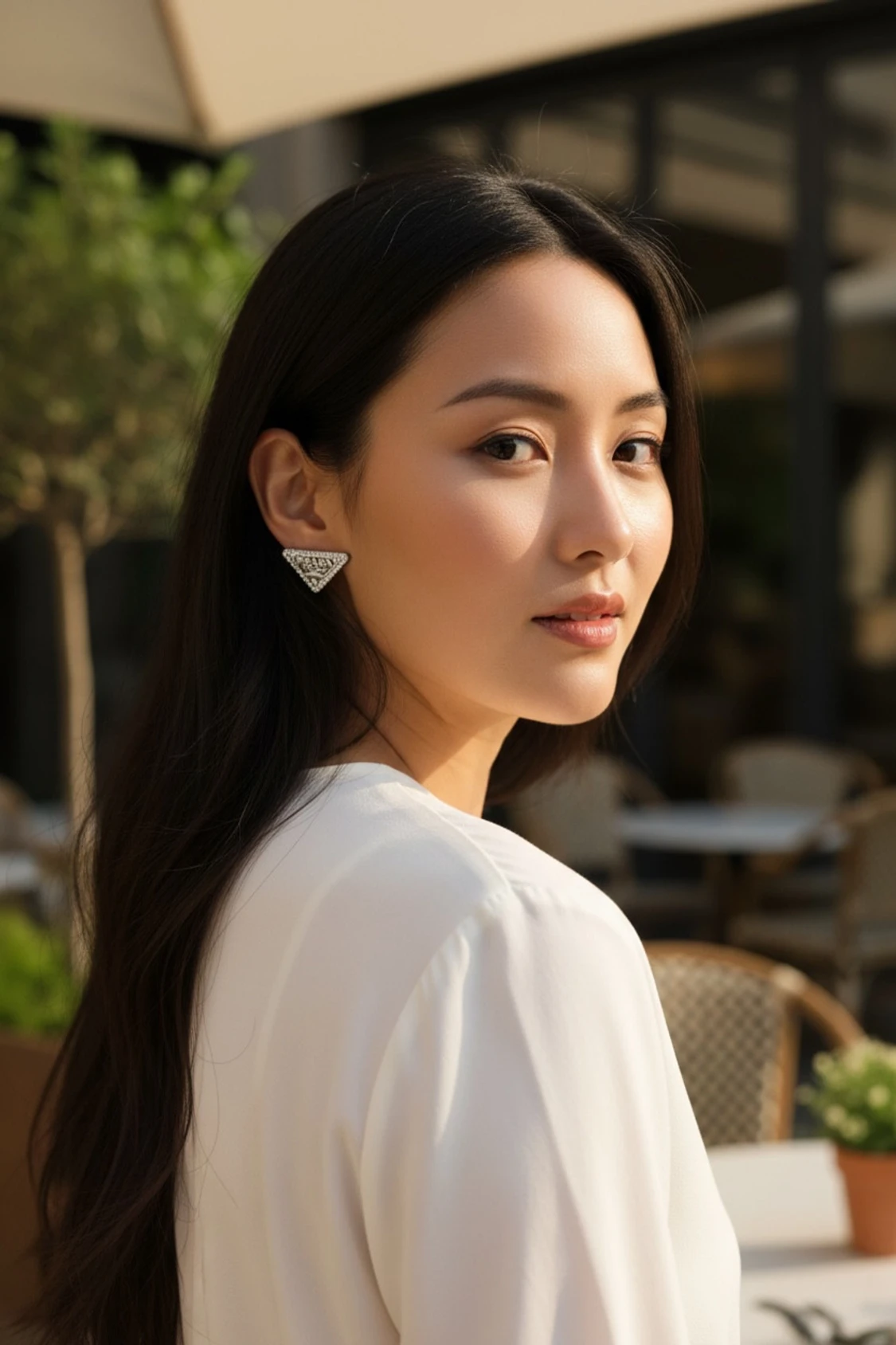 Triangelformade örhängen med strass - 2