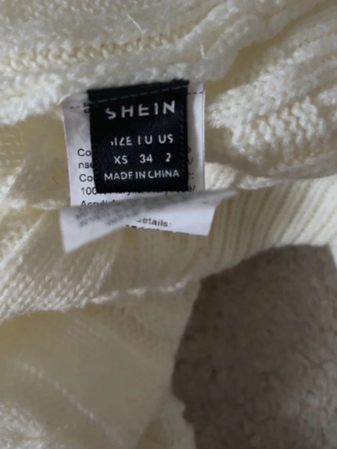 Vit croppad stickad tröja från SHEIN - 2