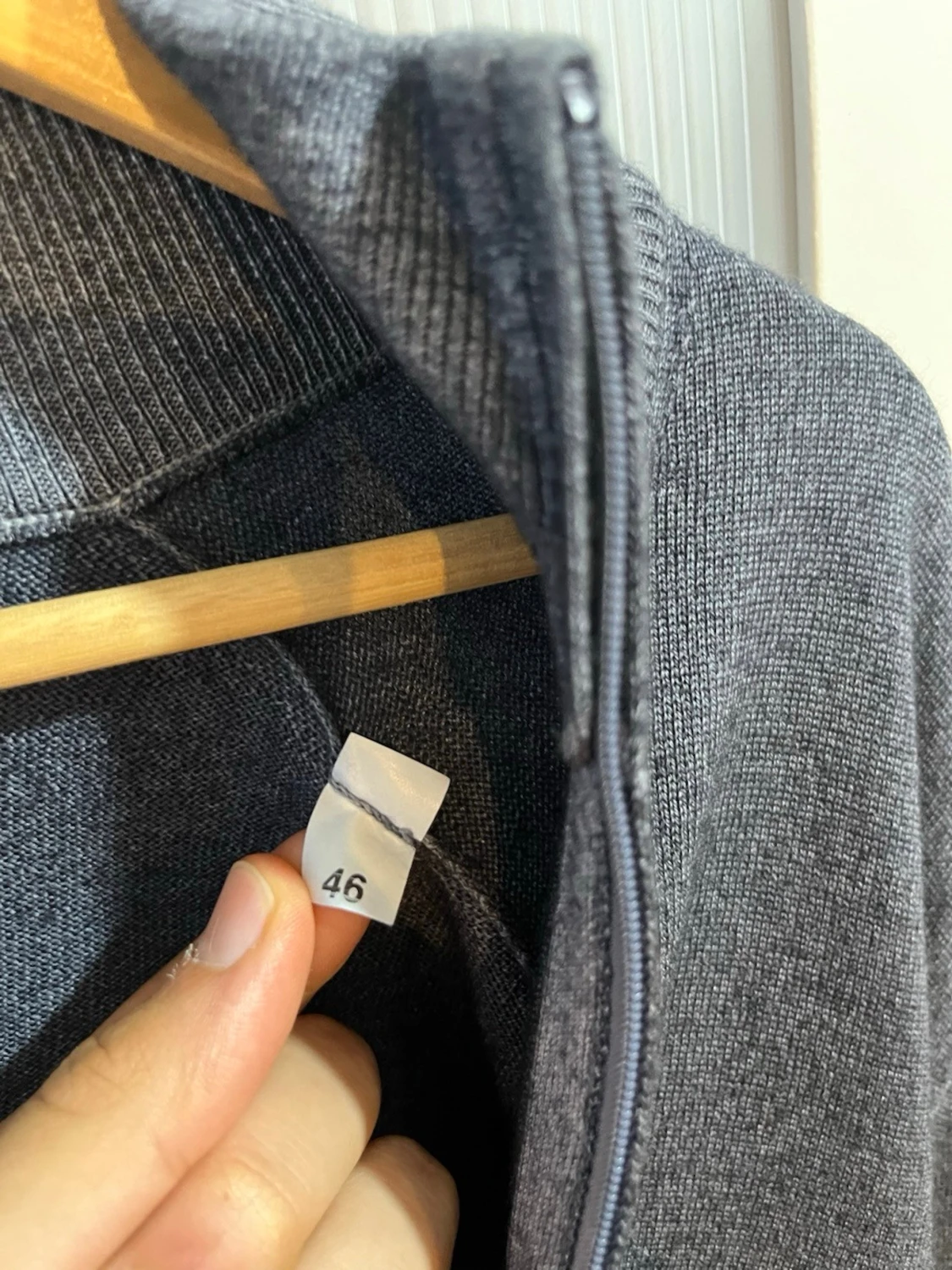 Exklusiv Gran Sasso hel zip / full zip kofta med dragkedja 100% virgin wool - 3