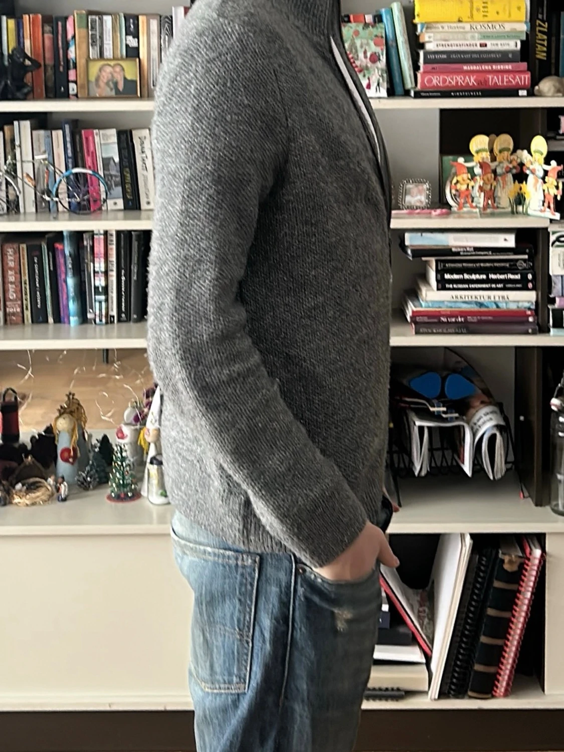 Grå stickad kofta från Devred - 1