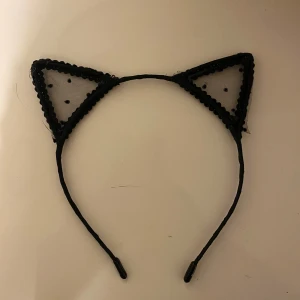 Svart diadem kattöron i spets - Söta