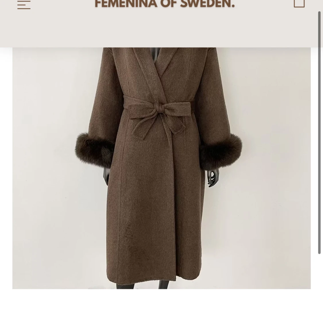 Sydney lång brun kappa från Femenina - 2