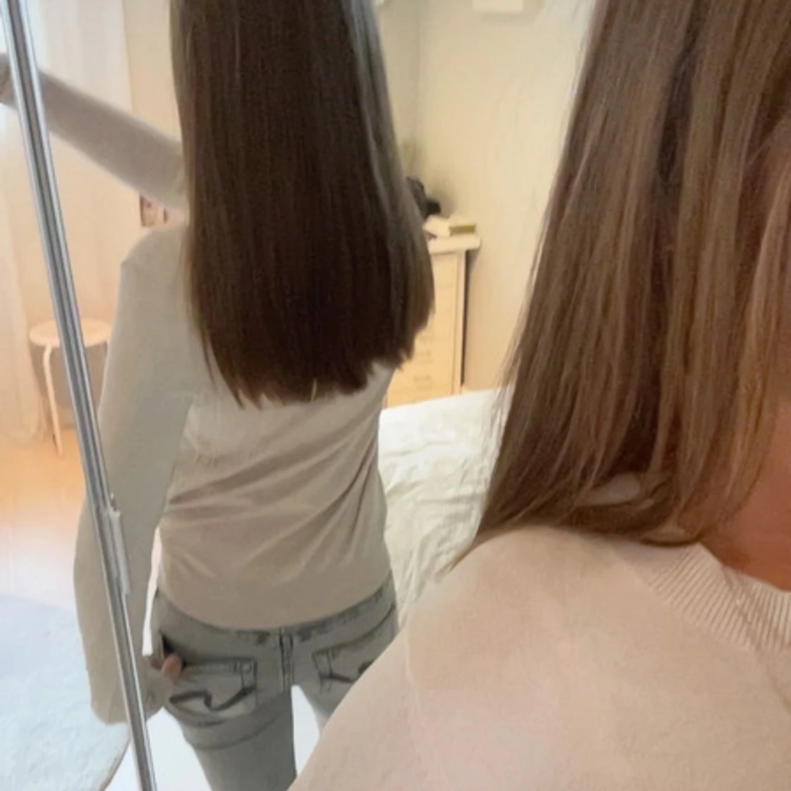 Vit långärmad tröja i bomull - 1