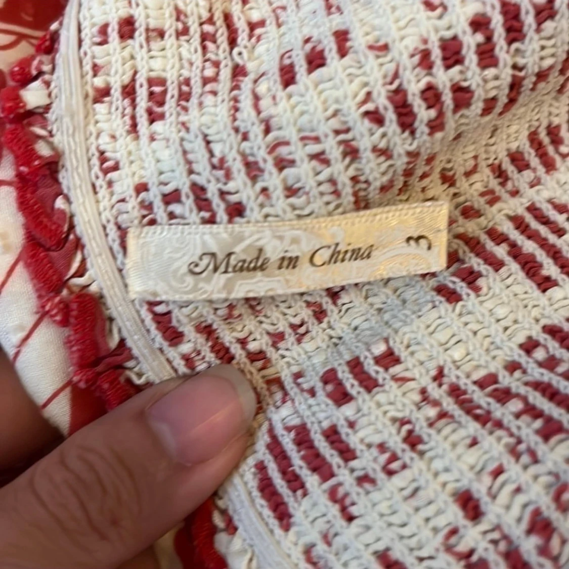 Rödvit blommig sommarklänning bomull - 2