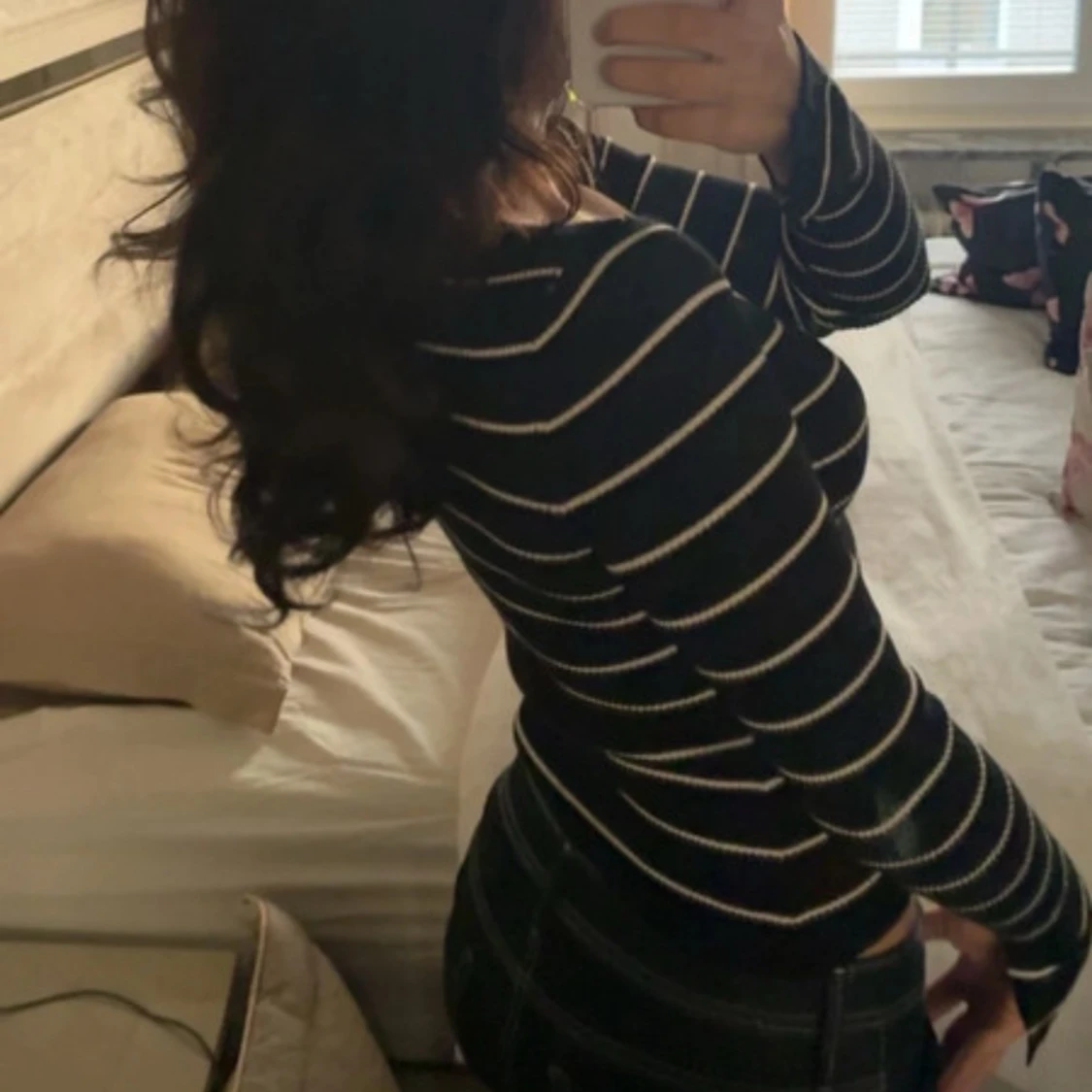 Svart ribbad randig tröja H&M XS - 1