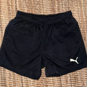 Puma Träningsshorts - Svarta nästan helt oanvända träningsshorts från puma, Strl L men passar L M S. Sköna men stora fickor. Väldigt lättviktiga