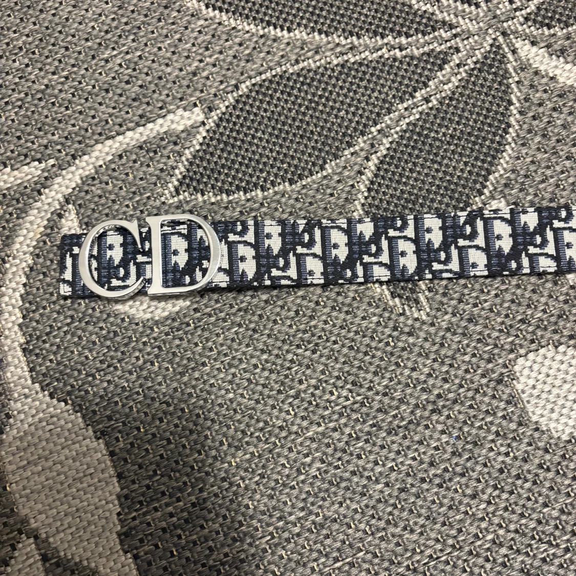 Svart och vit Dior bälte med CD-spänne - 2