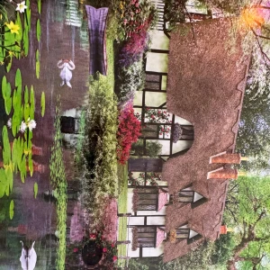 Nytt pussel 1000 bitar: April Cottage - Inte uppackat, helt nytt pussel med omslagsplasten kvar. Upptäck en idyllisk stuga omgiven av färgsprakande blommor, grönskande träd och en lugn dammg med svanar. Perfekt för dig som gillar natur, vackra miljöer och vill utmana dig med ett 1000-bitars pussel. En rolig och avkopplande aktivitet för alla åldrar!
