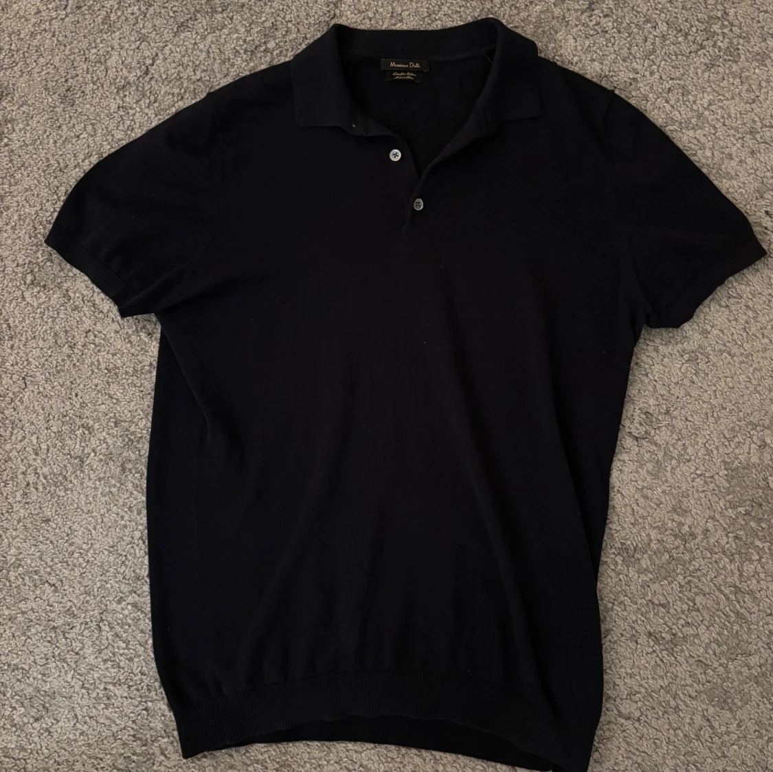 Mörkblå pikétröja Massimo Dutti - 1