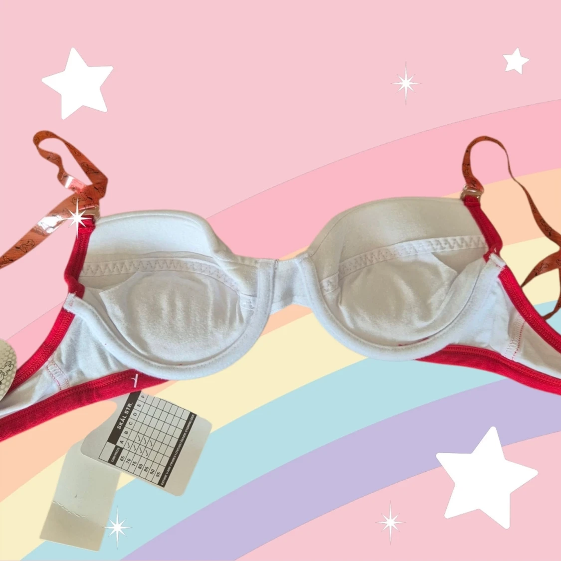 Vit och röd Snoopy bh med avtagbara band 65A - 1