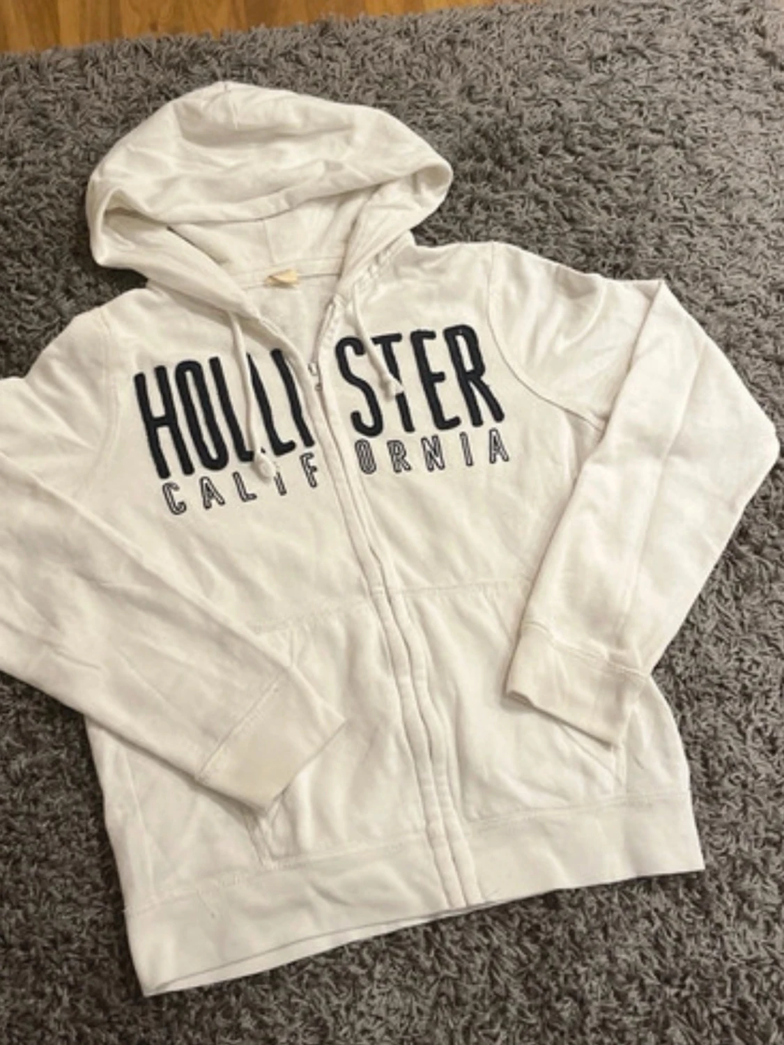 Vit zip hoodie från Hollister