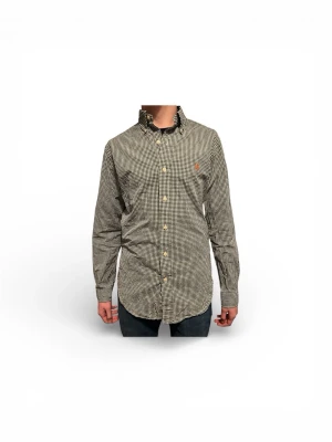 Ralph Lauren Skjorta - Klassisk långärmad skjorta från Ralph Lauren i svartvitt rutigt mönster. Skjortan har button-down krage, knäppning framtill och en liten broderad logga i orange på bröstet. Tillverkad i bomull för en bekväm känsla och snygg passform.