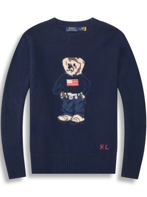 Mörkblå stickad tröja Polo Bear - Mörkblå stickad tröja från Polo Ralph Lauren med ikoniskt Polo Bear-motiv framtill. Tröjan är i storlek Medium och 9/10 skick ✅ nypris ca 5200 kr