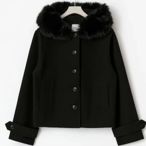 Pälskappa - Stilren svart kappa från Gina Tricot, helt oanvänd, nypris är 499kr. Säljer för 389🩷