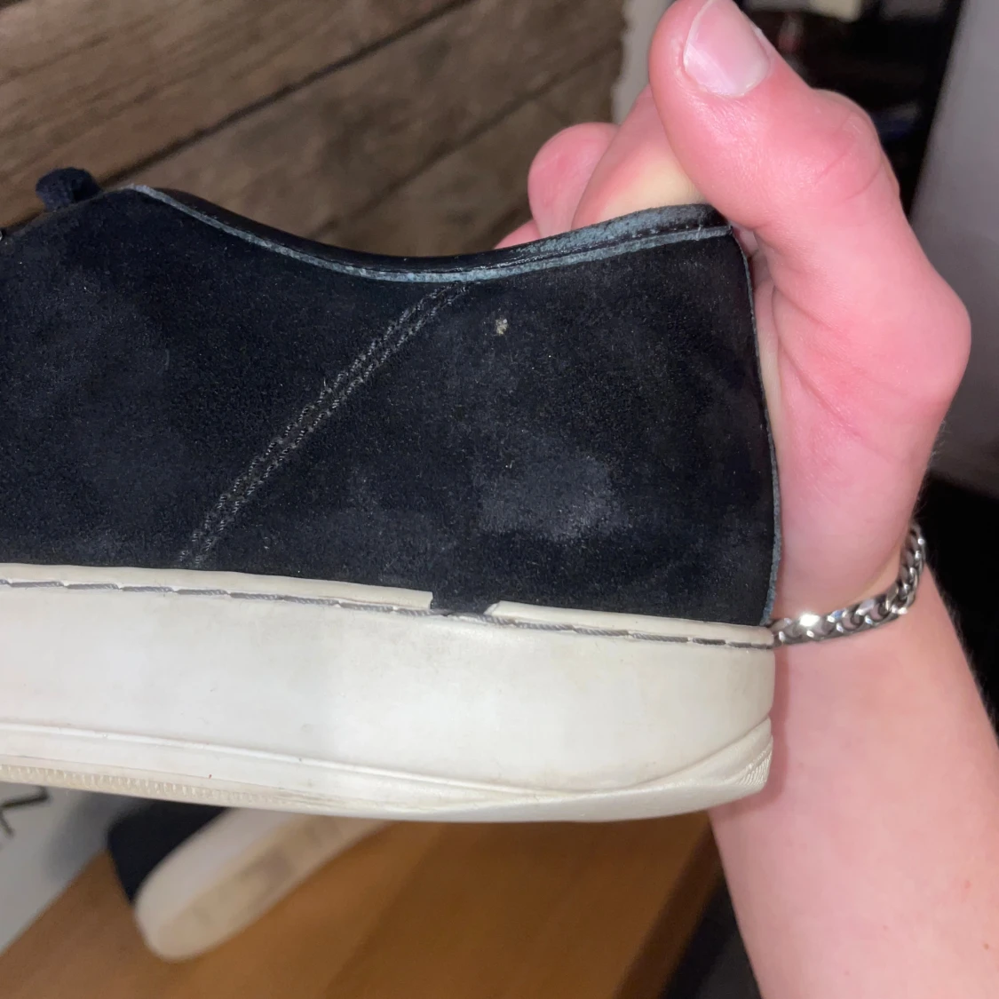 Svarta sneakers från Lanvin i mocka - 3