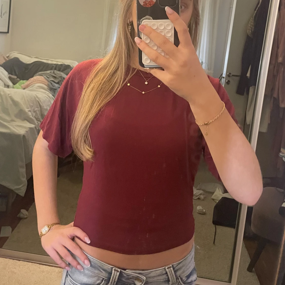 Vinröd croppad topp från 157 - 2