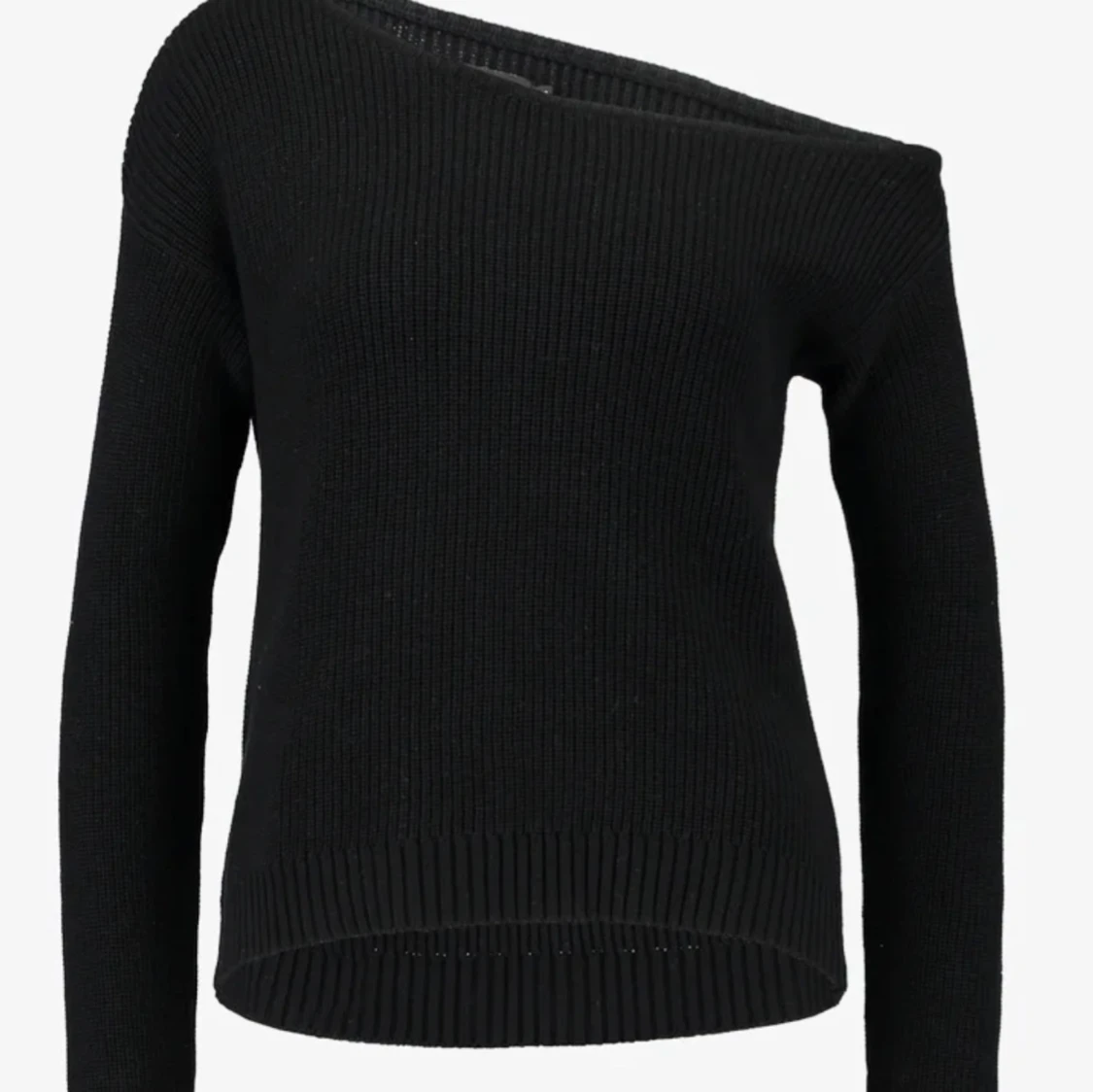 Svart offshoulder stickad tröja - 1