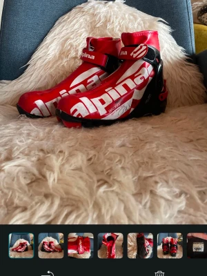 Långfärdsskridskopjäxor - Långfärdsskridskopjäxor från Alpina, modell R Combi Jr, i storlek 36. Stadiga och bekväma pjäxor med bra stöd runt fot och ankel, dragkedja framtill och kardborreband upptill för enkel av- och påtagning. Sulan ger bra grepp och stabilitet vid åkning. Använda men i fint skick – perfekta för långfärdsskridskor.