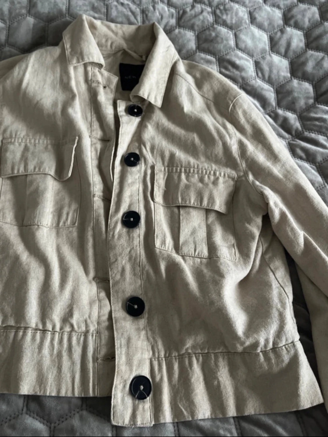 Beige linnejacka från New Look - 1