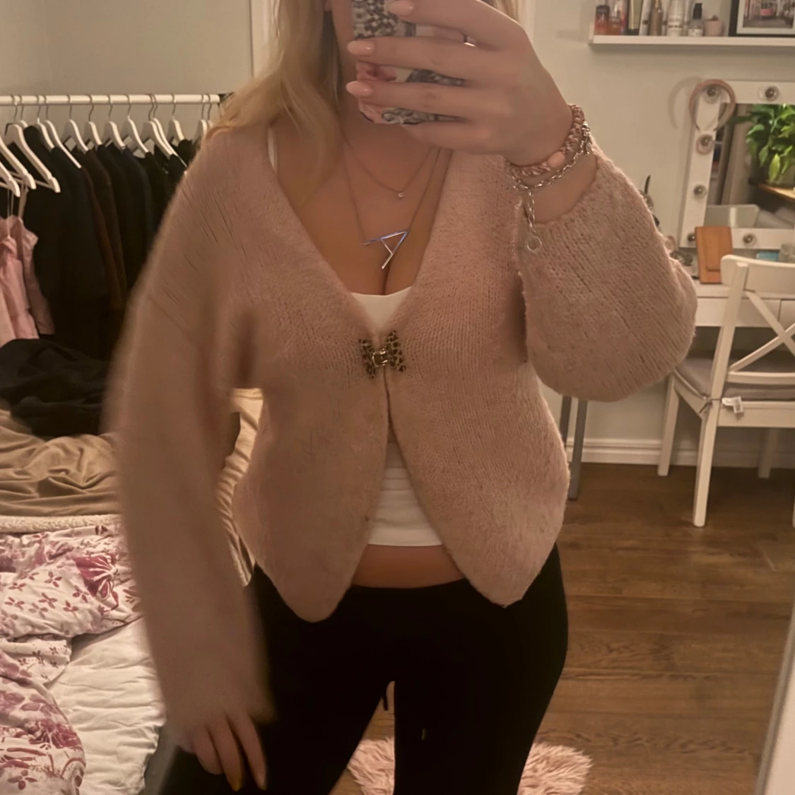 Ljusrosa stickad kofta💖 - 3