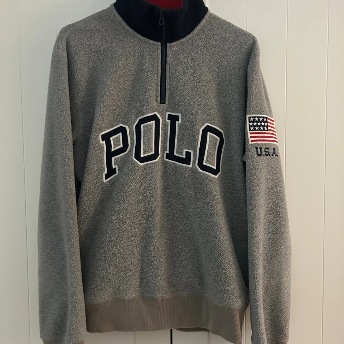 Grå fleece-tröja Polo Ralph Lauren
