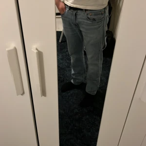 Levi's 502 ljusblå jeans W31 L30 - Säljer ett par Levi's 502 jeans i ljusblå tvätt. Klassisk femficksmodell med raka ben och normal passform. Jeansen är tillverkade i bomull och har snygga detaljer som bruna sömmar och läderpatch bak i midjan. Perfekta för en avslappnad stil.