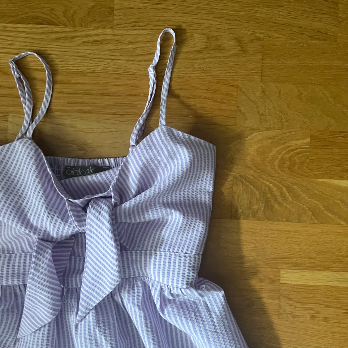 Ljuslila randig klänning Oldlook S - 1