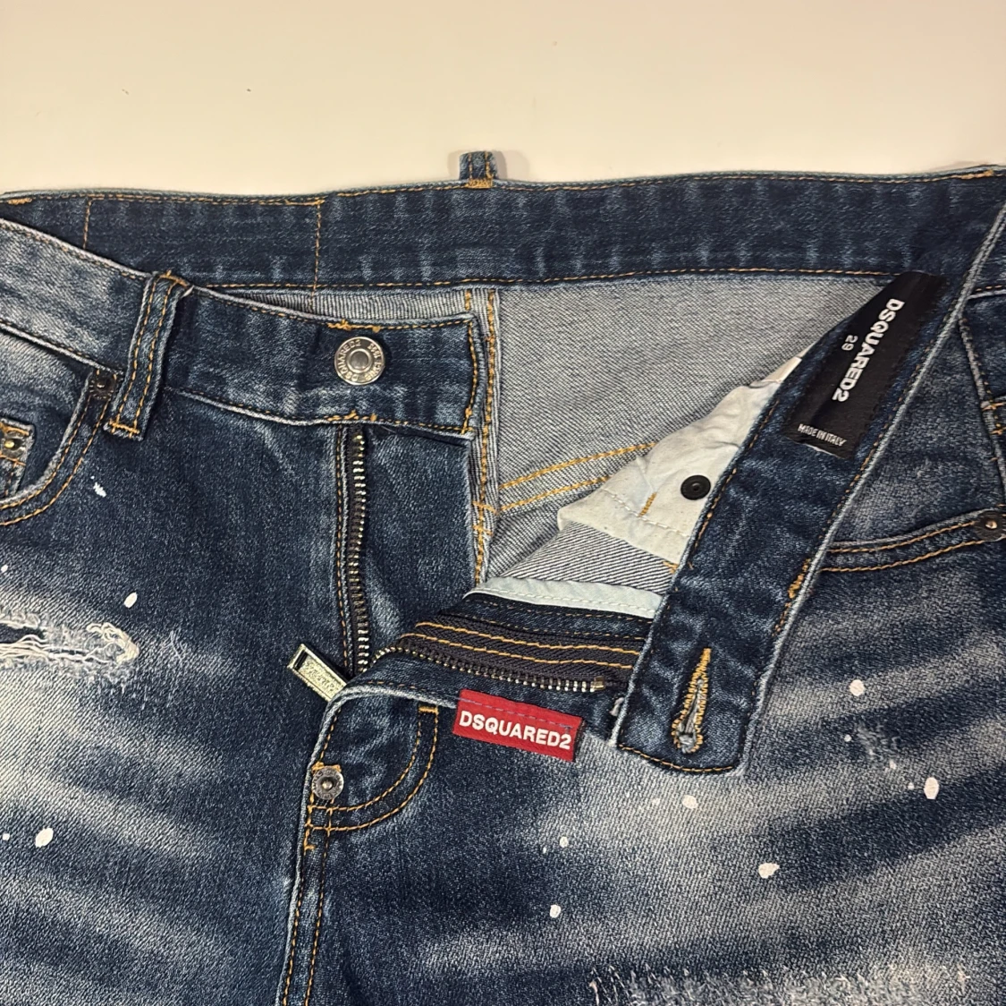 Dsquared2 blå jeans med slitningar - 2