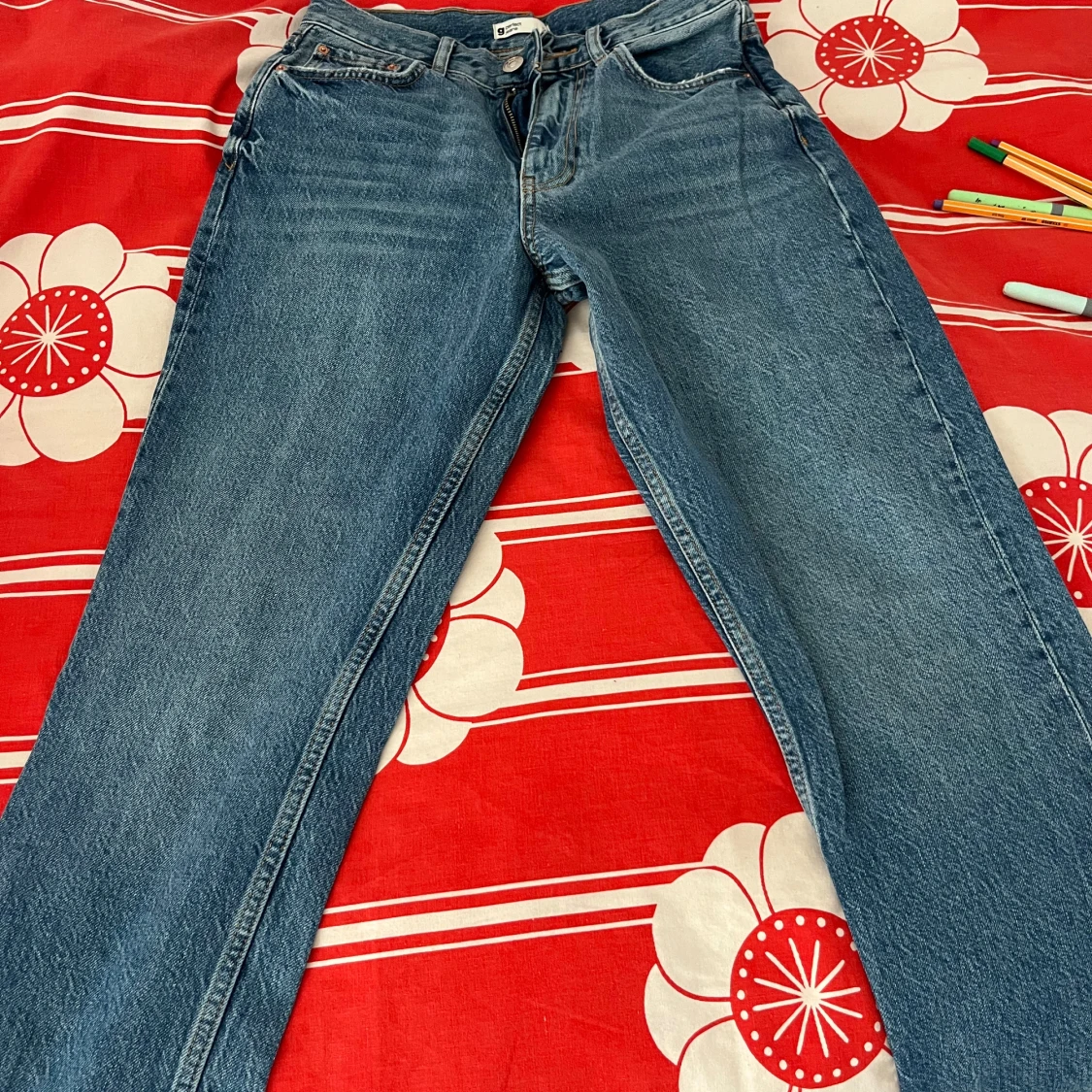 Blå raka jeans från g perfect jeans