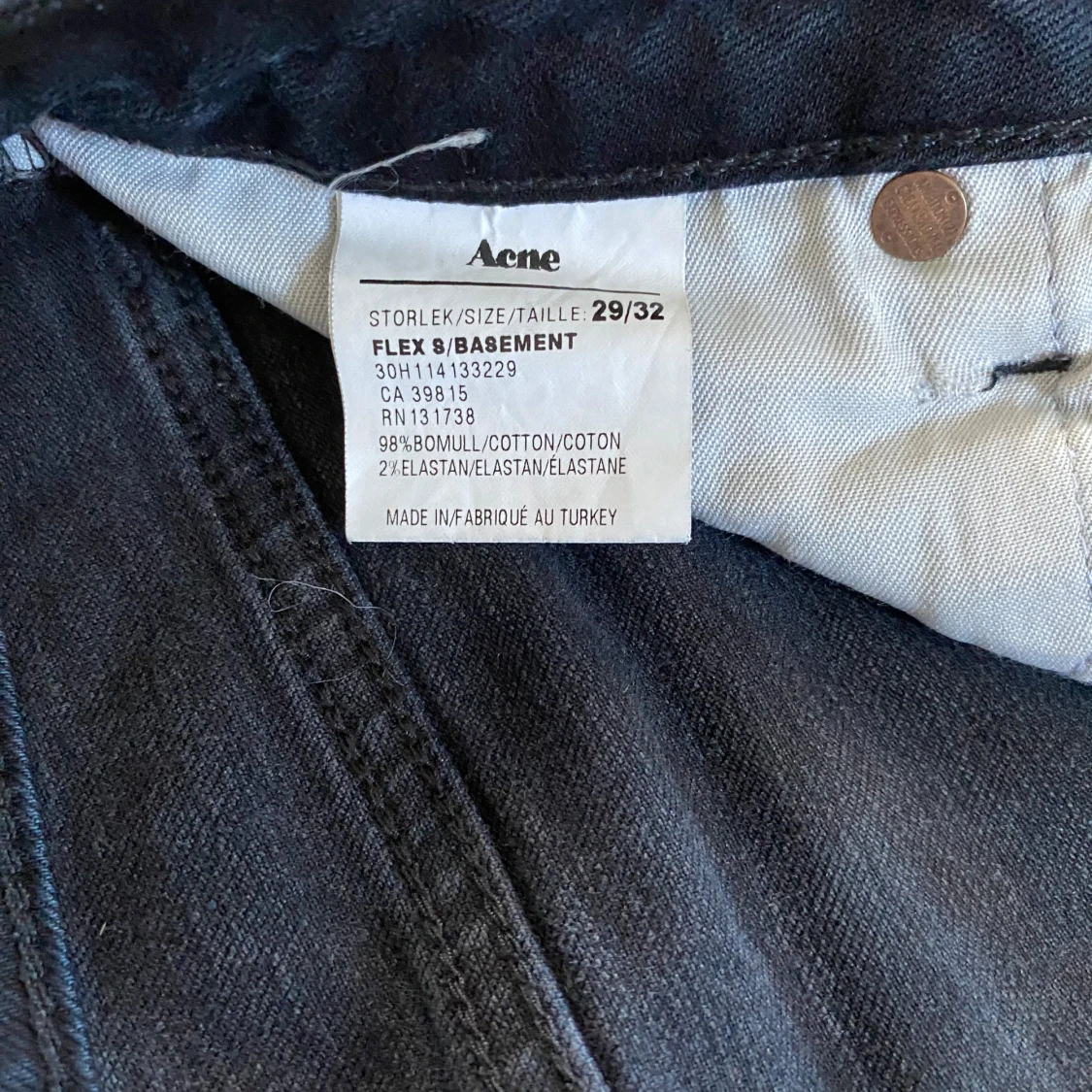 Svarta Acne jeans Flex Basement 29/32 - 3